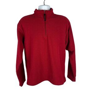 Old Navy Mens Red Polyester Half-Zip Fleece Pullover Sweater Size M